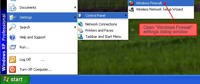 Windows Firewall settings 1